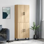 vidaXL Buffet haut Chêne sonoma 69 5x34x180 cm Bois d'ingénierie