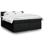 vidaXL Sommier à lattes de lit avec matelas Noir 200x200 cm Tissu