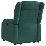 vidaXL Fauteuil inclinable de massage électrique Vert foncé Tissu