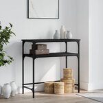 vidaXL Table console noir 75x35 5x75 cm bois d'ingénierie