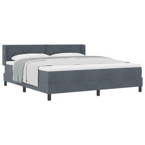 Lit Box Spring vidaXL avec Matelas Gris Foncé 180x200 cm en Velours