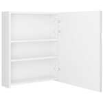 vidaXL Armoire de salle de bain à miroir LED blanc brillant 50x14x60cm