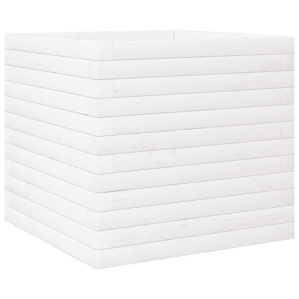 vidaXL Jardinière blanc 50x50x46 cm bois de pin massif