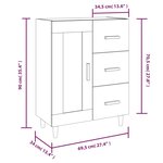 vidaXL Buffet Chêne sonoma 69 5x34x90 cm Bois d'ingénierie