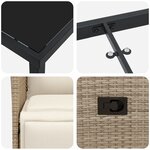 vidaXL Ensemble de salle à manger de jardin 7 pièces avec coussins beige en poly rattan