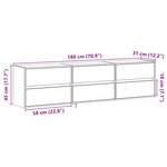 vidaXL Meuble TV mural avec LED chêne fumé 180x31x45 cm