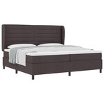 Lit à ressorts vidaXL avec matelas marron foncé 200x200 cm en tissu