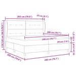 Lit Box Spring avec Matelas gris clair 200x200 cm velours