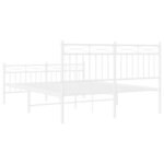 vidaXL Cadre de lit métal sans matelas et pied de lit blanc 140x200 cm