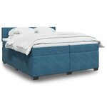 vidaXL Sommier à lattes de lit et matelas Bleu foncé 200x200cm Velours