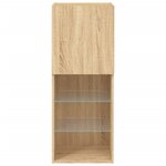 vidaXL Meuble TV avec lumières LED chêne sonoma 40 5x30x102 cm