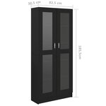 vidaXL Armoire à vitrine Noir 82 5x30 5x185 5 cm Bois d’ingénierie