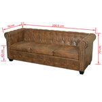 vidaXL Ensemble de canapé Chesterfield à 2 et 3 places marron