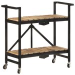 vidaXL Chariot de cuisine 87x36x81 cm Bois massif de manguier
