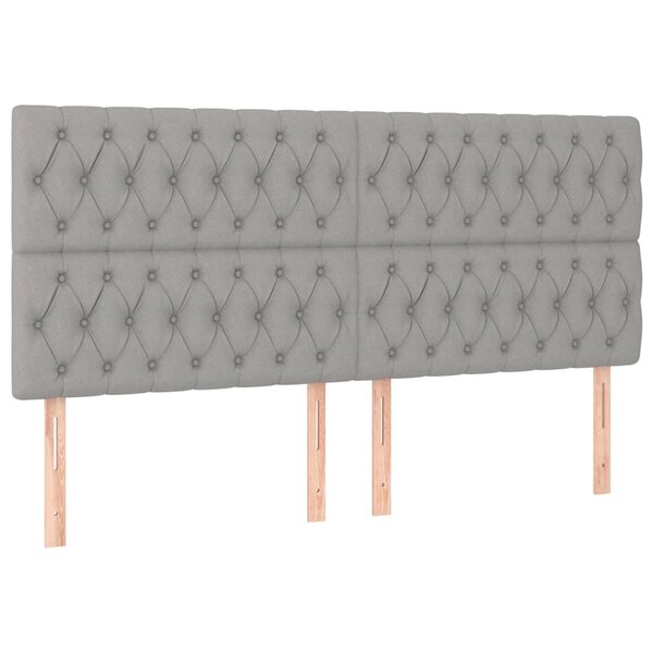 vidaXL Têtes de lit 4 Pièces Gris clair 90x7x78/88 cm Tissu
