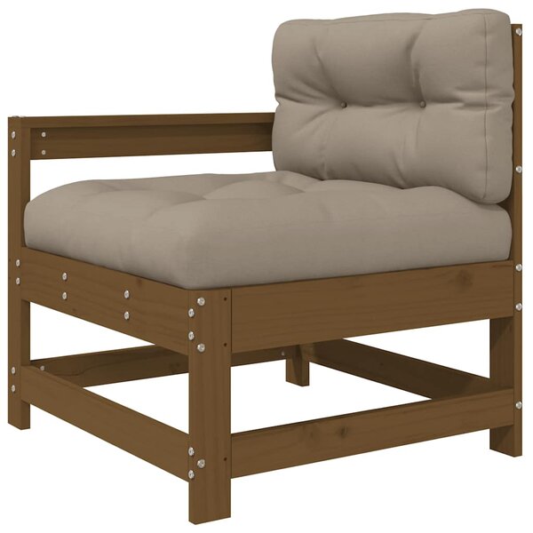 vidaXL Chaise de jardin avec coussins marron miel bois de pin massif
