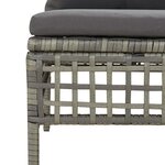 vidaXL Canapé central de jardin avec coussin Gris Résine tressée