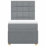 vidaXL Sommier à lattes de lit avec matelas Gris clair 100x200cm Tissu