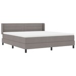 Lit à Ressorts vidaXL avec Matelas Taupe 180x200 cm Tissu
