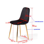 Venture Home Chaises à manger lot de 2 Polar velours noir et laiton
