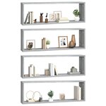 vidaXL Étagères murales cubiques 4 Pièces Sonoma gris 80x15x26 5 cm