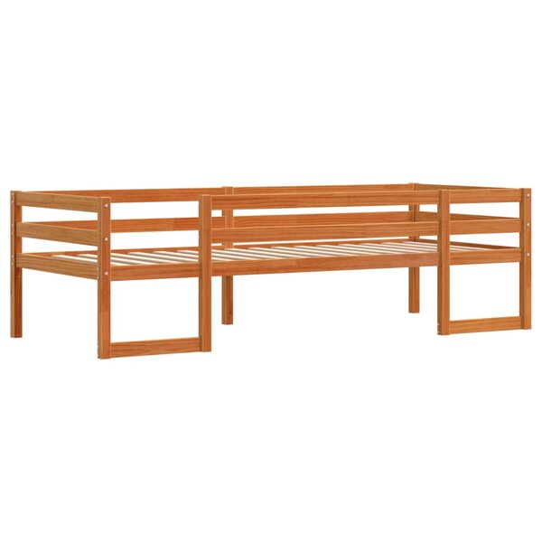 vidaXL Cadre de lit d'enfants marron cire 90x190 cm bois de pin massif