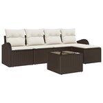 Ensemble de canapé de jardin vidaXL 5 pièces avec coussins gris en poly rotin