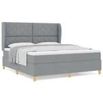 lit box spring vidaXL avec matelas gris clair 180x200 cm en tissu