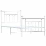 vidaXL Cadre de lit métal avec tête de lit/pied de lit blanc 90x200 cm