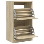 vidaXL Armoire à chaussures 2 tiroirs rabattables chêne sonoma