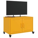 vidaXL Meuble TV jaune moutarde 68x39x43 5 cm acier laminé à froid