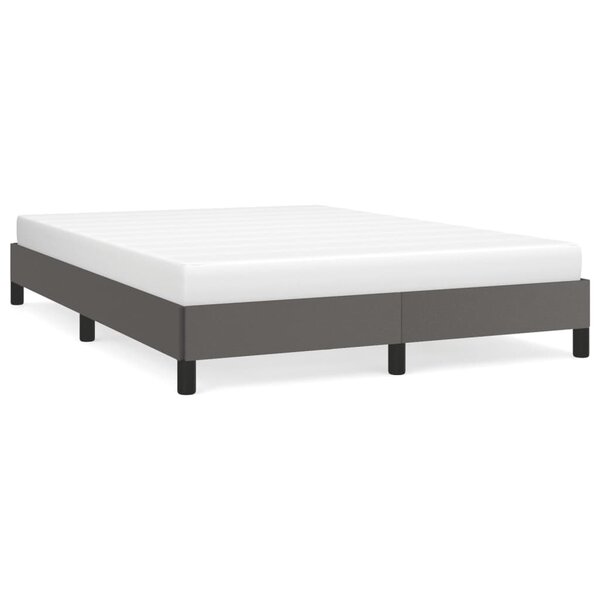 vidaXL Cadre de lit Gris 140x190 cm Similicuir