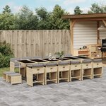 vidaXL Ensemble à manger de jardin et coussins 17 Pièces mélange beige