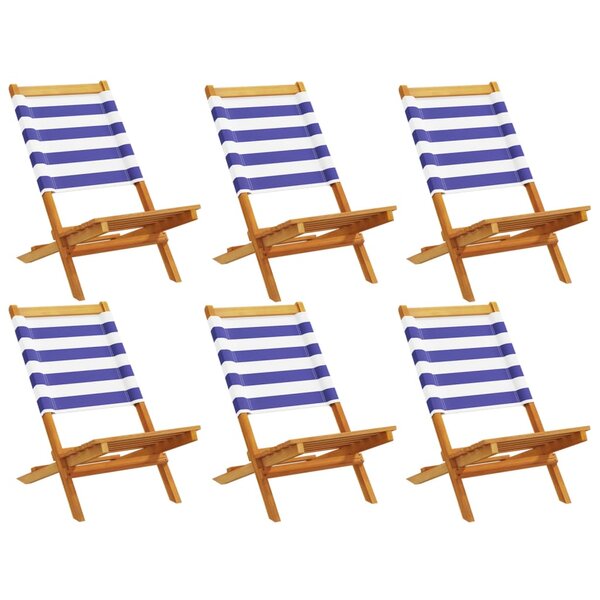 vidaXL Chaises de jardin pliantes lot de 6 tissu et bois massif