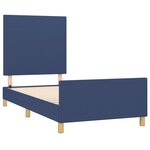 vidaXL Cadre de lit sans matelas bleu 90x200 cm tissu
