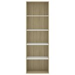 vidaXL Bibliothèque à 5 niveaux Blanc et chêne Sonoma Bois ingénierie