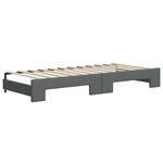 vidaXL Lit de jour avec gigogne sans matelas gris foncé 100x200 cm