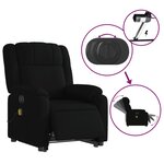 vidaXL Fauteuil inclinable de massage électrique Noir Tissu