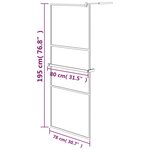 vidaXL Paroi de douche avec étagère Noir 80x195 cm Verre ESG&Aluminium