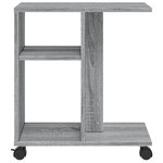 vidaXL Table d'appoint avec roues sonoma gris bois d'ingénierie