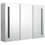 vidaXL Armoire de salle de bain à miroir LED Gris béton 89x14x62 cm