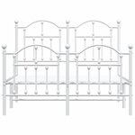 vidaXL Cadre de lit métal avec tête de lit/pied de lit blanc 120x190cm