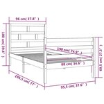 vidaXL Cadre de lit sans matelas 90x190 cm bois massif