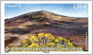 Timbre - Piton de la Fournaise - Lettre verte