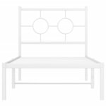 vidaXL Cadre de lit métal sans matelas avec tête de lit blanc 80x200cm