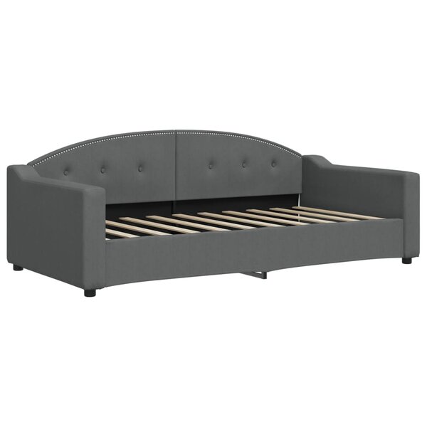 vidaXL Lit de repos gris foncé 90x190 cm tissu