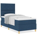 vidaXL Lit à ressorts avec matelas bleu 90x200 cm tissu