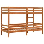 vidaXL Lit superposé cire marron 90x200 cm bois de pin massif