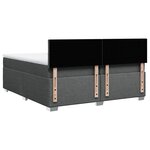 vidaXL Sommier à lattes de lit avec matelas Gris foncé 200x200cm Tissu
