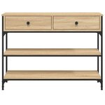 vidaXL Table console chêne sonoma 100x25x75 cm bois d'ingénierie